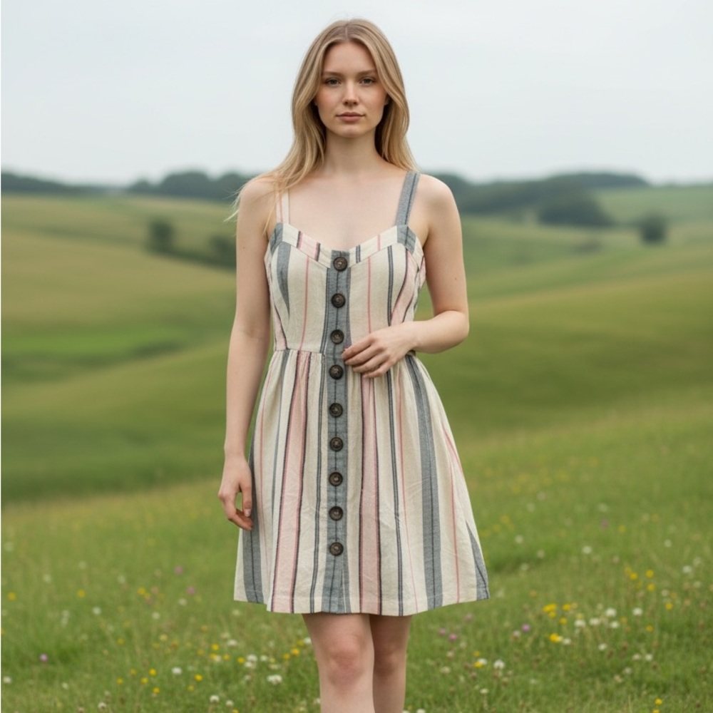 Shyanne Linen‎ Cotton Summer Boho Western Casual Dress